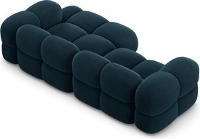 Sötétkék bársony sarokkanapé (jobb oldali-heverő résszel) Loretto – Cosmopolitan Design