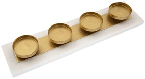 Aranyszínű-fehér gyertyatartó - Mauro Ferretti