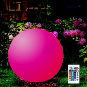 LED RGBW Napelemes lámpa BALL LED/3,7V 1500 mAh átm. 50 cm IP65 + távirányítás