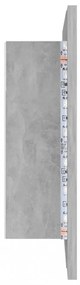 betonszürke akril LED-es tükrös fürdőszobaszekrény 60x12x45 cm