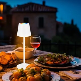 Briloner 7517016 - LED RGB dimmelhető asztali lámpa CILANO 3W/5V IP44 2000 mAh fehér