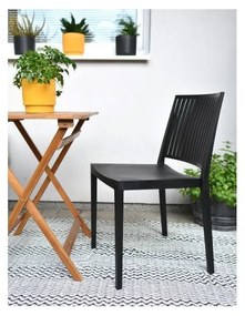 Fekete műanyag kerti szék Bars - Rojaplast