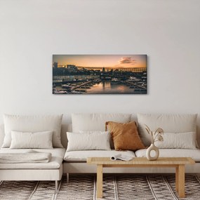 Kép - kikötő város (120x50 cm)