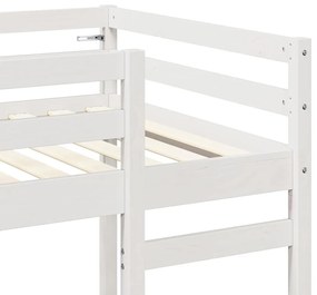 vidaXL Tetőtéri ágykeret Fehér 80 x 200 cm Tömör fenyőfa