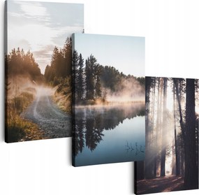 Vászonkép 150 cm több minta Nappali Képek Triptichon Napfelkelte