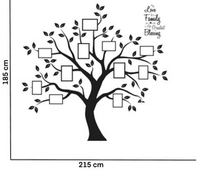 Falmatrica "Fa fényképekkel 3 - fekete színű" 185x215cm