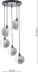 Dar Lighting modern függeszték federico matt fekete darfed0522-19