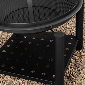 monzana® Kandalló ovális Ø55 cm tárolóhelyiséggel