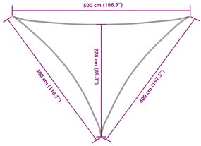 bézs háromszögű oxford-szövet napvitorla 3 x 4 x 5 m