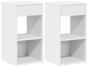 Éjjeliszekrények fiókos 2 db fehér 35x34x66,5 cm