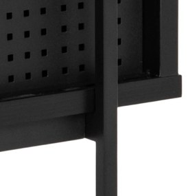 Fekete könyvespolc tolóajtóval kőrisfa dekorral 94x114 cm Angus – Actona