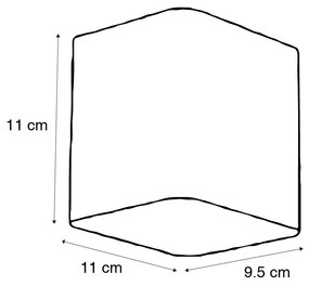 Modern fekete fali lámpa LED-del IP54 négyzet alakú - Evi