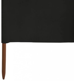 fekete szövet 3-paneles szélfogó 400 x 120 cm
