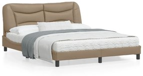 cappuccino színű műbőr ágykeret matrac nélkül Hvar 160x200 cm