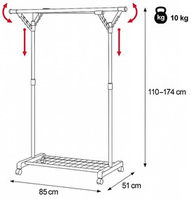 Ruhaszárító állvány 84521 BK, fekete