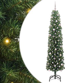 vidaXL Mű karácsonyfa 300 LED-del Zöld 240 cm PVC, acél és műanyag