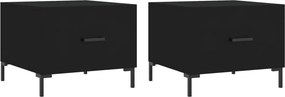 vidaXL 2 db fekete szerelt fa dohányzóasztal 50 x 50 x 40 cm