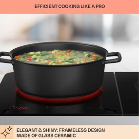 Klarstein Cookio, dupla indukciós főzőlap, 3500 W, időzítő, üvegkerámia