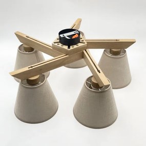 Brilagi - LED  Felületre szerelhető csillár  ANTHONY 5xE14/40W/230V tölgy/bézs