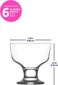 6 részes üveg desszertes pohár szett 285 ml