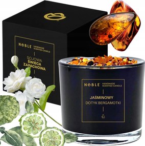 Szója illatgyertya fényes jázmin bergamott borostyán Noble