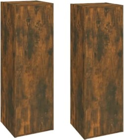 vidaXL 2 db füstös tölgy színű szerelt fa TV-szekrény 30,5x30x90 cm