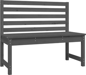 vidaXL szürke tömör fenyőfa kerti pad 109 cm