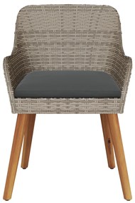 Kerti székek párnákkal 2 db Fekete Polyrattan