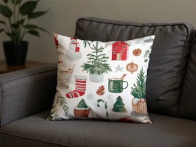 2 darabos díszpárnahuzat szett MAGIC CHRISTMAS 45x45 cm, fehér