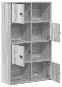 szürke sonoma színű szerelt fa könyvespolc 60x24x101,5 cm