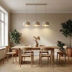 Brilagi - Kábelre függesztett csillár SPRING 3xE27/60W/230V bézs/arany