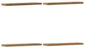 4 db kézműves tölgy színű szerelt fa fali polc 40 x 20 x 1,5 cm