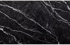 Étkezőgarnitúra 1 + 4, fekete asztal RAMOD 100x60 cm márvány dekor + zöld TURIN szék fekete lábakkal