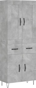 vidaXL betonszürke szerelt fa magasszekrény 69,5 x 34 x 180 cm