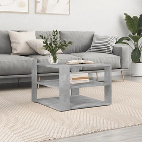 Betonszürke szerelt fa dohányzóasztal 59,5 x 59,5 x 40 cm
