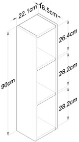 Fali polc RANI 22,1x90 cm barna