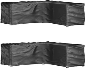 vidaXL 2 db L-alakú kerti bútorhuzat 16 fűzőlyukkal 285x285x90 cm