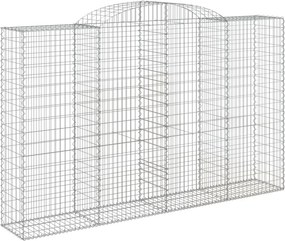 vidaXL íves horganyzott vas gabion kosár 300 x 50 x 180/200 cm