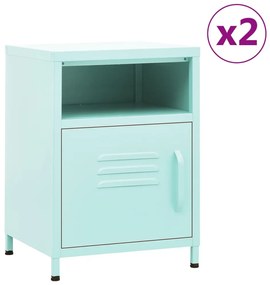 2 db menta acél éjjeliszekrény 35 x 35 x 51 cm