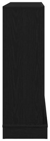 fekete tölgy színű szerelt fa kandallóburkolat 100x30x87,5 cm