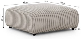 Világosszürke kordbársony lábtartó Justin – Ropez