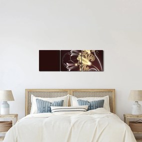 Kép - fényes virágok (órával) (90x30 cm)