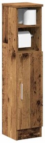 antik fa színű fürdőszobaszekrény tekercstartóval 20,5x22x90 cm
