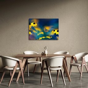 Kép - Sárga pillangó virággal (70x50 cm)