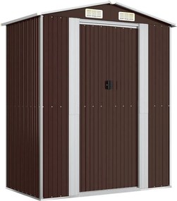 vidaXL sötétbarna horganyzott acél kerti fészer 192x108x223 cm