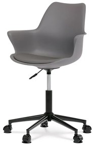 Irodai szék, szürke műanyag, Eco-bőr Ülőrésszel