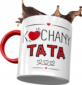 Piros Bögre Apák Napjára Ajándék Nyomtatott Fotóval