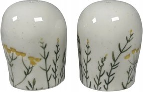 Sószóró Borsszóró Szett handmade kerámia virágok fehér 2 db-os