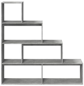 4 szintes betonszürke szerelt fa könyvespolc 143,5x29x143,5 cm