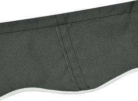Outsunny Pótló Napernyő Vászon - Puha Hullámos Sáv - Magas Sűrűségű 280 g/m² UV-ellenálló Poliészter Szürkében 3,82L x 2,4W (kivetés) m | Aosom